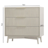 Monza – 3 Drawer Chest with Fluted Front – Black or Grey