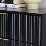 Monza – Tall Chest of 5 Drawers with Fluted Detailing – Black or Grey
