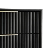 Monza – Tall Chest of 5 Drawers with Fluted Detailing – Black or Grey