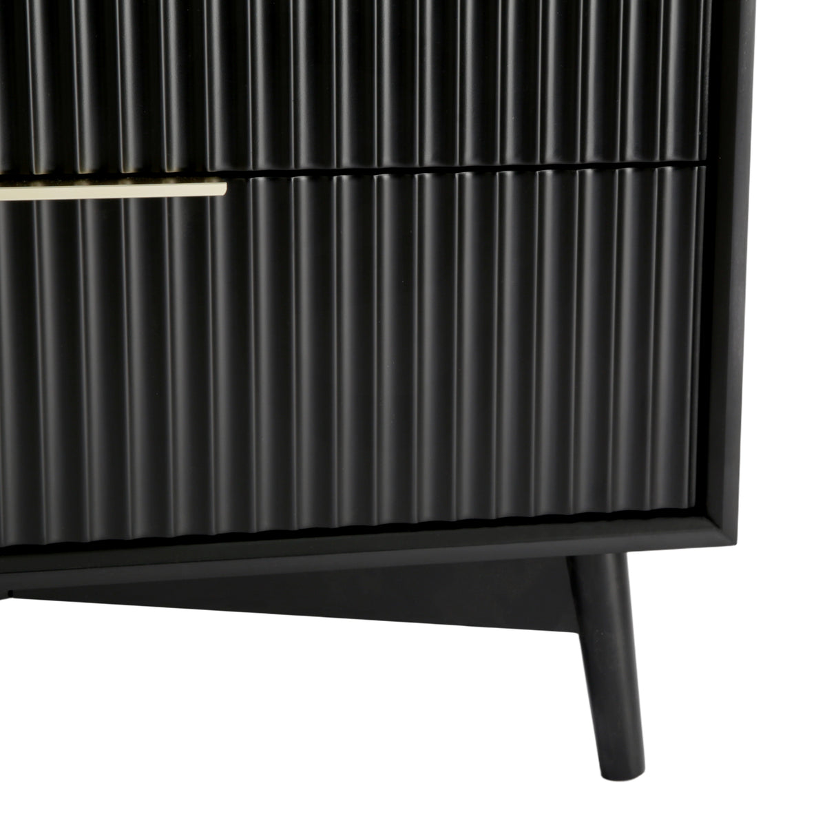 Monza – Tall Chest of 5 Drawers with Fluted Detailing – Black or Grey