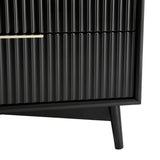 Monza – Tall Chest of 5 Drawers with Fluted Detailing – Black or Grey