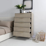 Monza – Tall Chest of 5 Drawers with Fluted Detailing – Black or Grey