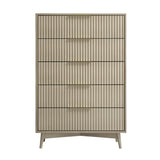 Monza – Tall Chest of 5 Drawers with Fluted Detailing – Black or Grey