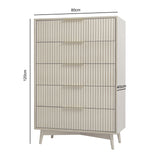 Monza – Tall Chest of 5 Drawers with Fluted Detailing – Black or Grey
