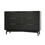 Monza – 6 Chest of Drawer with Fluted Front – Black or Grey