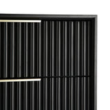 Monza – 6 Chest of Drawer with Fluted Front – Black or Grey