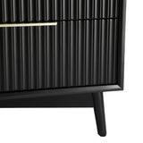 Monza – 6 Chest of Drawer with Fluted Front – Black or Grey