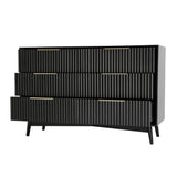 Monza – 6 Chest of Drawer with Fluted Front – Black or Grey
