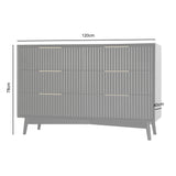 Monza – 6 Chest of Drawer with Fluted Front – Black or Grey