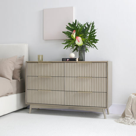 Monza – 6 Chest of Drawer with Fluted Front – Black or Grey