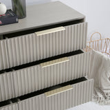 Monza – 6 Chest of Drawer with Fluted Front – Black or Grey