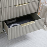 Monza – 6 Chest of Drawer with Fluted Front – Black or Grey