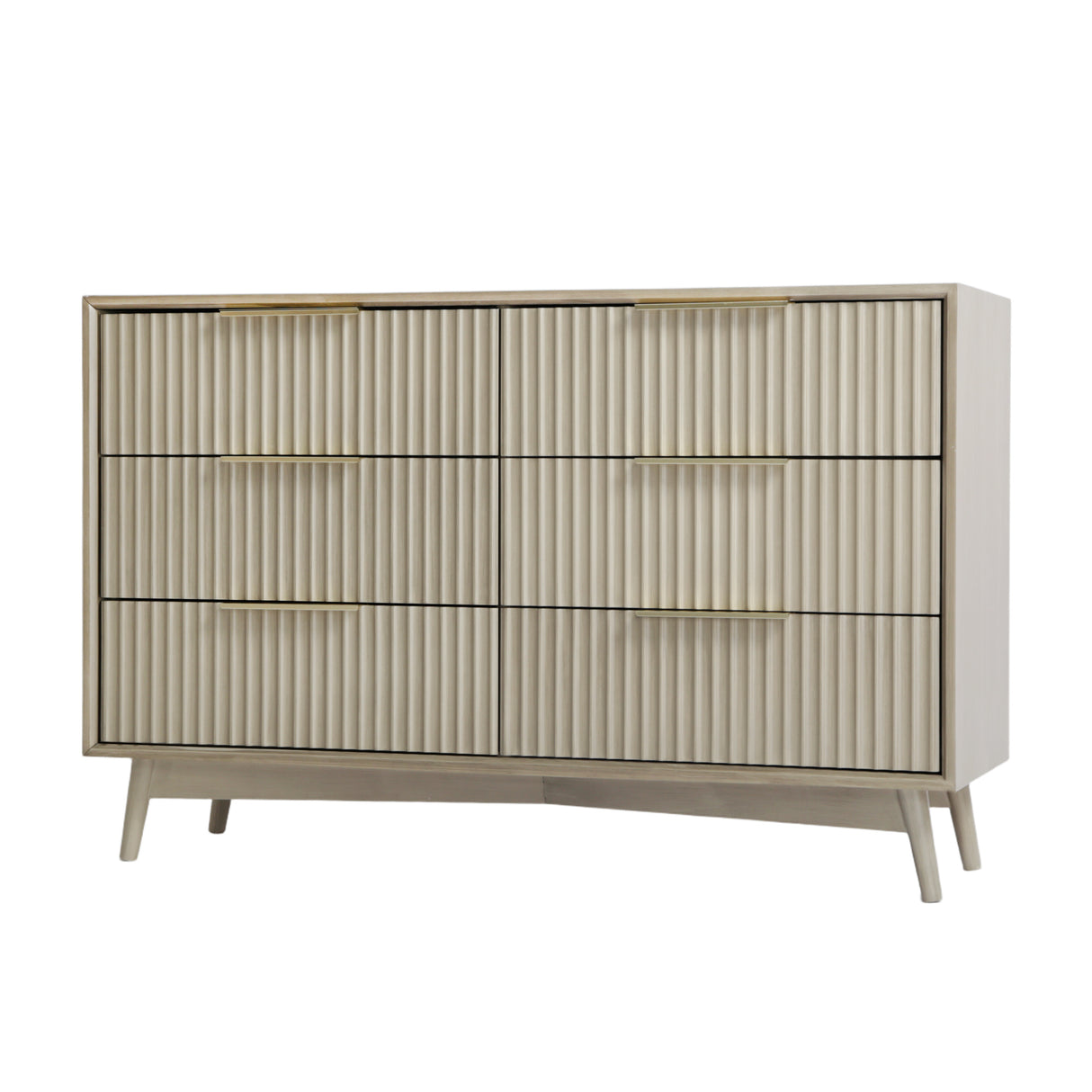 Monza – 6 Chest of Drawer with Fluted Front – Black or Grey