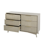 Monza – 6 Chest of Drawer with Fluted Front – Black or Grey