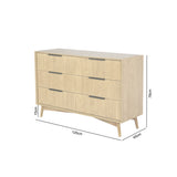 Monza 6 Drawer Chest Natural