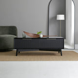 Monza – Coffee Table with Fluted Drawers – Black or Grey
