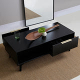 Monza – Coffee Table with Fluted Drawers – Black or Grey
