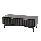 Monza – Coffee Table with Fluted Drawers – Black or Grey