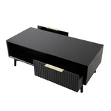 Monza – Coffee Table with Fluted Drawers – Black or Grey