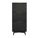Monza – Shoe Storage Cabinet with Fluted Doors – Black or Grey