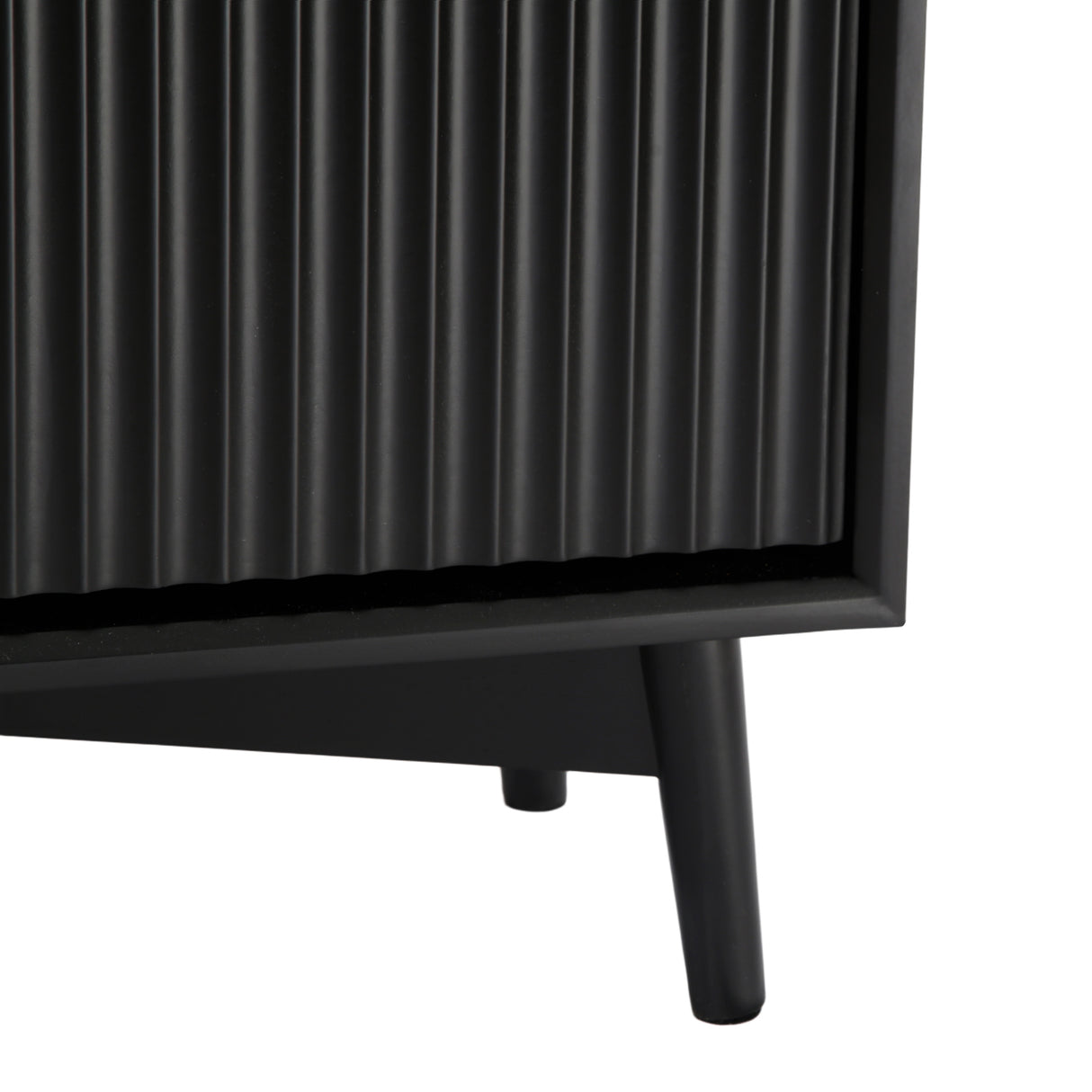 Monza – Shoe Storage Cabinet with Fluted Doors – Black or Grey