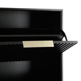 Monza – Shoe Storage Cabinet with Fluted Doors – Black or Grey