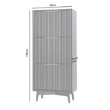 Monza – Shoe Storage Cabinet with Fluted Doors – Black or Grey