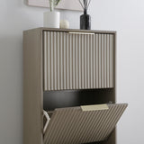 Monza – Shoe Storage Cabinet with Fluted Doors – Black or Grey