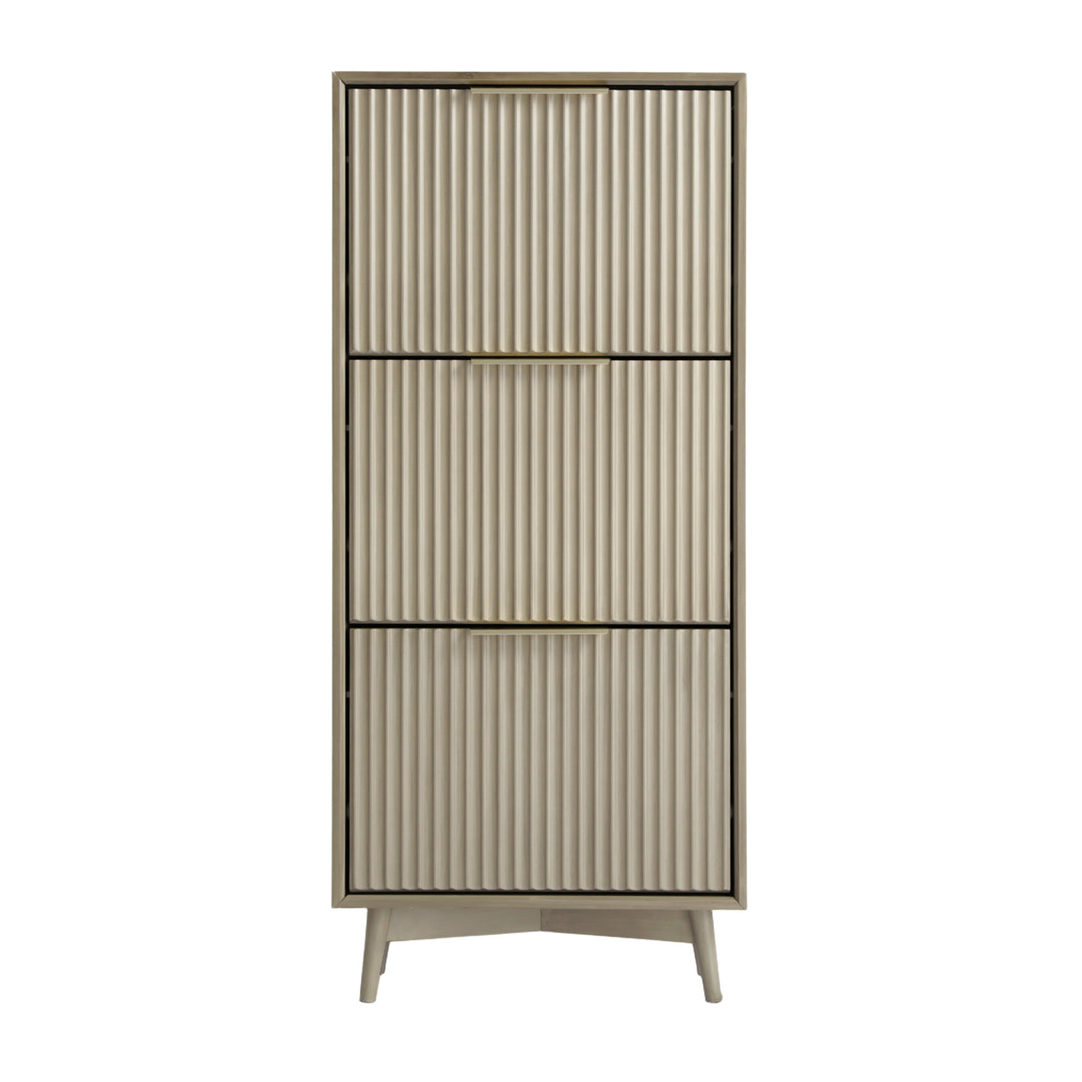 Monza – Shoe Storage Cabinet with Fluted Doors – Black or Grey