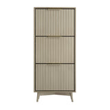 Monza – Shoe Storage Cabinet with Fluted Doors – Black or Grey