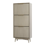 Monza – Shoe Storage Cabinet with Fluted Doors – Black or Grey