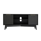 Monza – Fluted TV Unit with Storage – Black or Grey