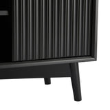 Monza – Fluted TV Unit with Storage – Black or Grey