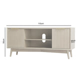 Monza – Fluted TV Unit with Storage – Black or Grey