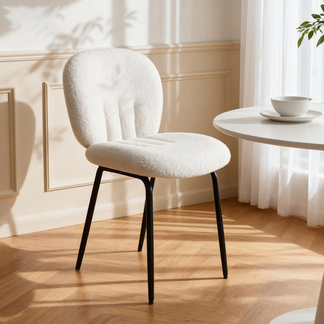 Muffin - Set of 2 Dining Chairs in Boucle - Cream