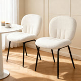 Muffin - Set of 2 Dining Chairs in Boucle - Cream