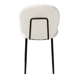 Muffin - Set of 2 Dining Chairs in Boucle - Cream