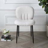 Muffin - Set of 2 Dining Chairs in Boucle - Cream