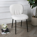 Muffin - Set of 2 Dining Chairs in Boucle - Cream