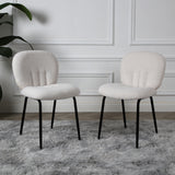 Muffin - Set of 2 Dining Chairs in Boucle - Cream