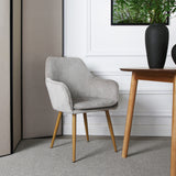 Muse - Pair of Chairs in Woven Yarn Fabric - Set of 2 Dining Chairs