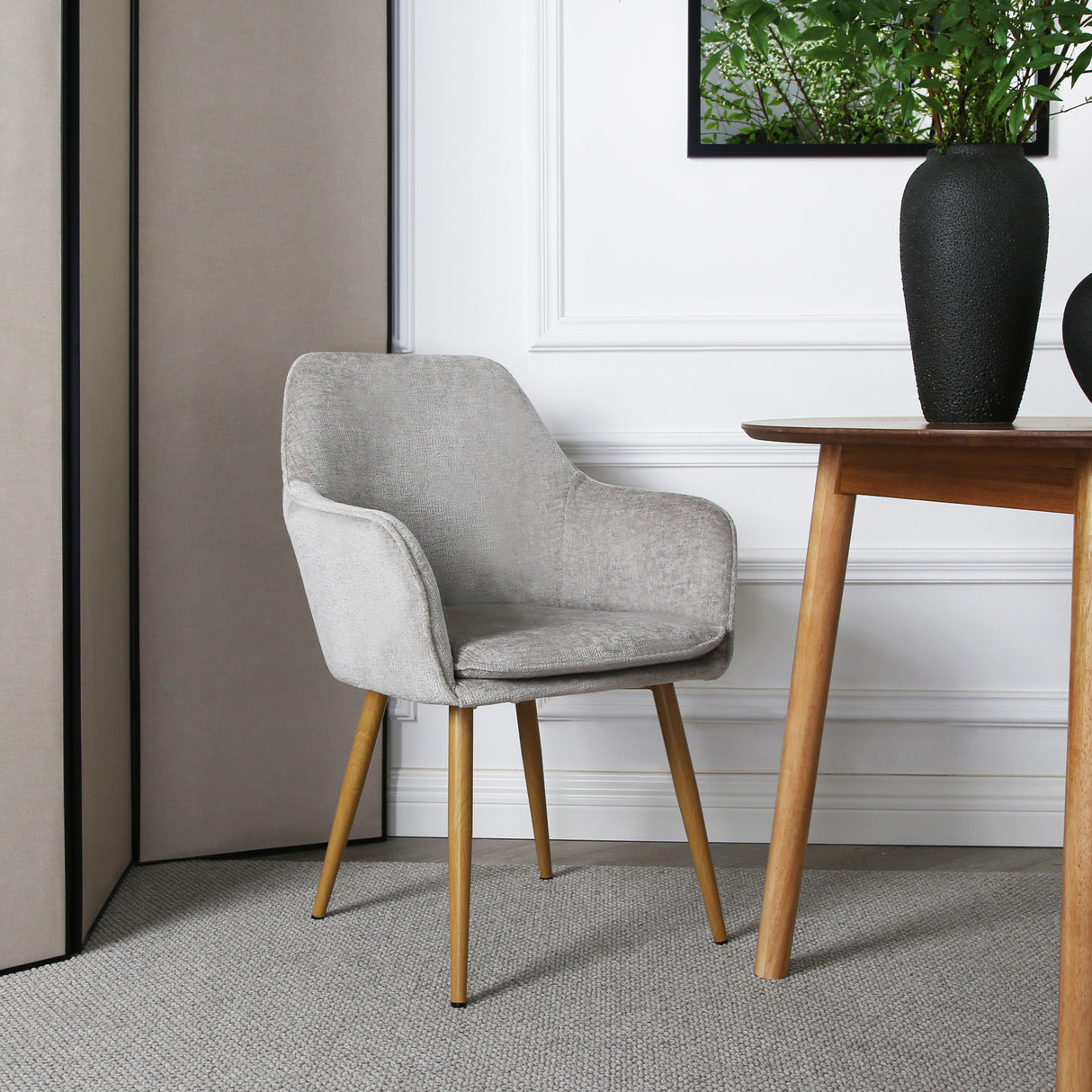 Muse - Accent Chair in Woven Yarn Fabric Upholstery
