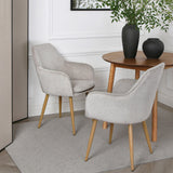 Muse - Pair of Chairs in Woven Yarn Fabric - Set of 2 Dining Chairs