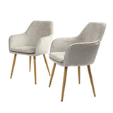 Muse - Pair of Chairs in Woven Yarn Fabric - Set of 2 Dining Chairs