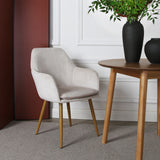 Muse - Pair of Chairs in Woven Yarn Fabric - Set of 2 Dining Chairs