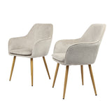 Muse - Pair of Chairs in Woven Yarn Fabric - Set of 2 Dining Chairs
