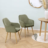 Muse - Pair of Chairs in Woven Yarn Fabric - Set of 2 Dining Chairs