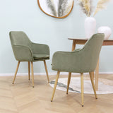Muse - Pair of Chairs in Woven Yarn Fabric - Set of 2 Dining Chairs