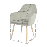 Muse - Pair of Chairs in Woven Yarn Fabric - Set of 2 Dining Chairs