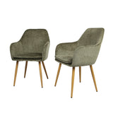 Muse - Pair of Chairs in Woven Yarn Fabric - Set of 2 Dining Chairs